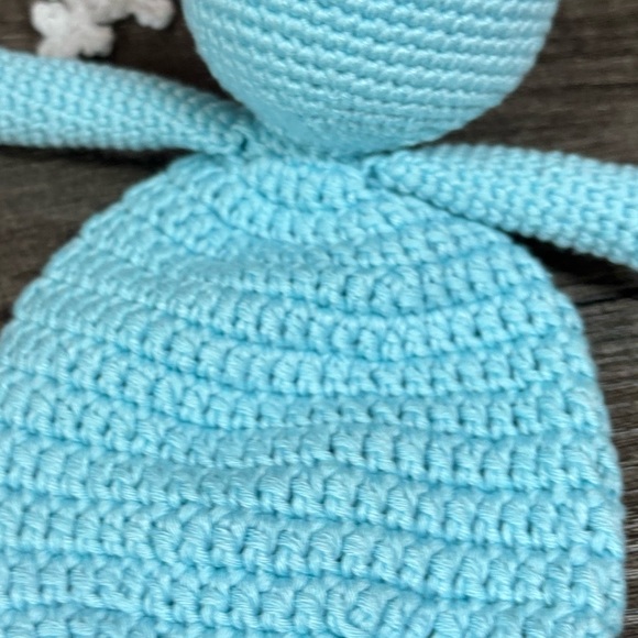 NWOT Handmade Light Blue Crochet Bear Lovey - Picture 8 of 12